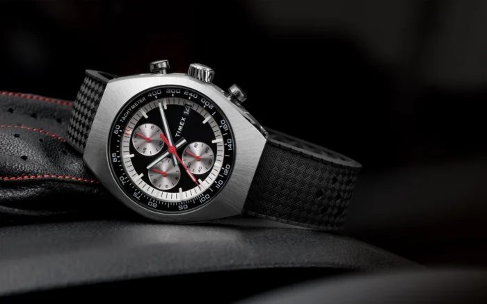 Timex Legacy Tonneau Chronograph 42mm Synthetic Rubber Strap Watch