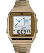 Q Timex Reissue Digital LCA 32.5mm Stainless Steel Bracelet brwoon Watch