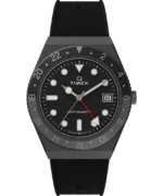 Q Timex GMT 38mm Synthetic Rubber Strap Watch