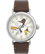 Timex Standard x Peanuts Featuring Snoopy Thanksgiving 40mm Leather Strap Watch