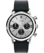 Marlin® Chronograph Tachymeter 40mm Black Leather Strap Watch