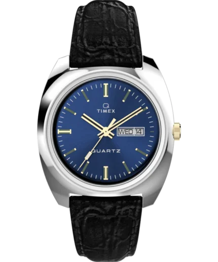 Q Timex® 1978 37mm Leather Strap Watch