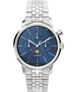 Marlin® Moon Phase 40mm Stainless Steel Bracelet Watch