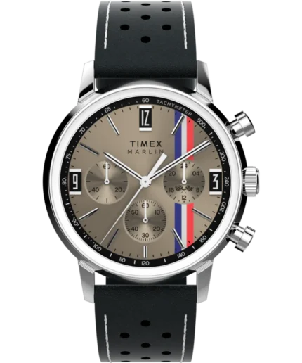 Marlin® Chronograph Tachymeter 40mm Leather Strap Watch