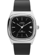 Timex® Automatic 1983 E Line 34mm Leather Strap Watch