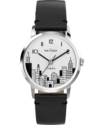 Timex | The New Yorker Marlin® Hand-Wound 34mm Leather Strap Watch